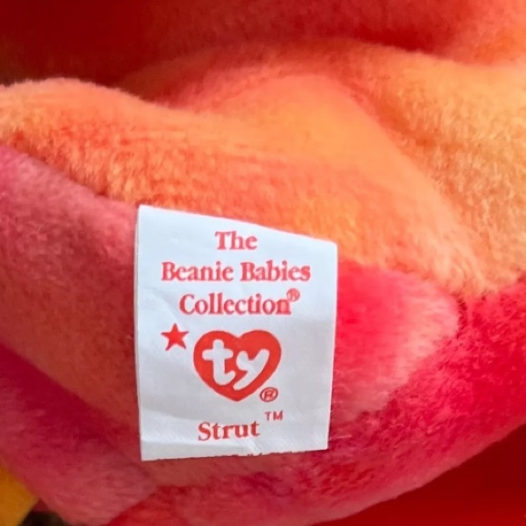 STRUT the Rooster, TY Beanie Babies, No  Hangtag, Vintage, Retired, 1996 - Picture 6 of 7